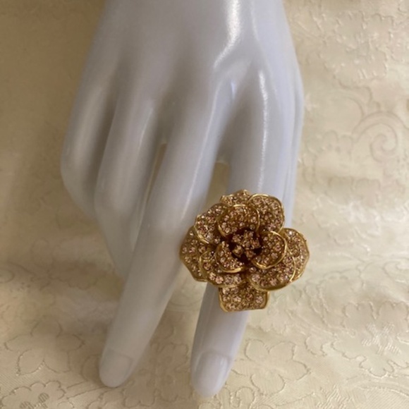 Joan Rivers Classics Collection Pave Crystal Rose Ring - Picture 1 of 13